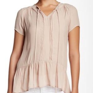 RO & DE Anthropologie Ruffled Hem Blouse. Size XSmall.